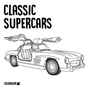 Classic Supercars - Printable Coloring Book