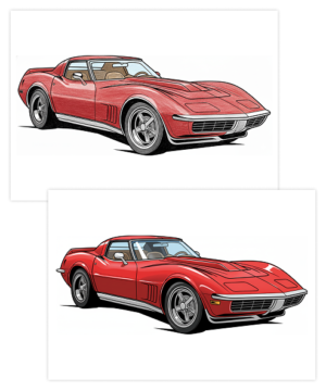 Alternative view of Classic Supercars - Printable Coloring Book