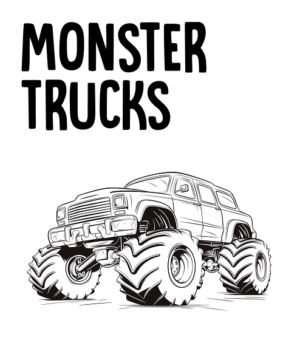 Monster Trucks - Printable Coloring Book