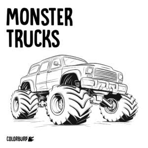 Monster Trucks - Printable Coloring Book