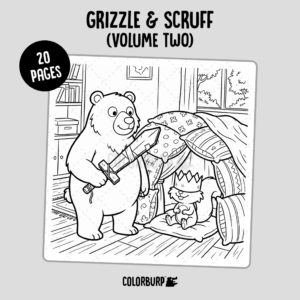Alternative view of Grizzle and Scruff (Volume Two) - Printable Coloring Book